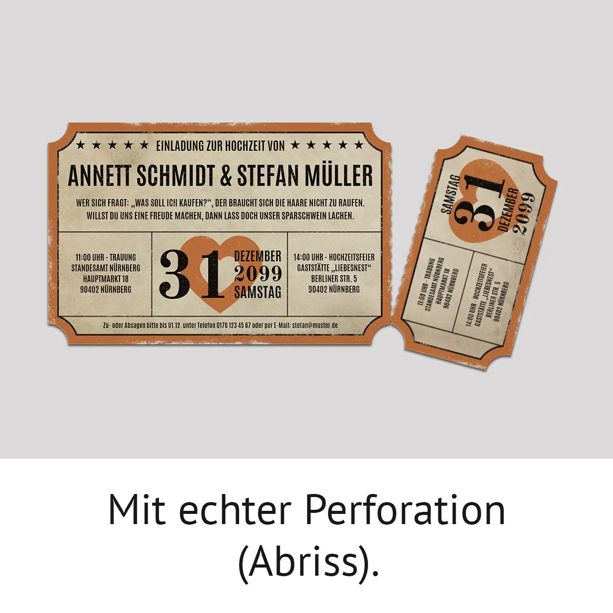 Lasergeschnittene Foto Hochzeitseinladungen - Vintage Ticket Luftballons